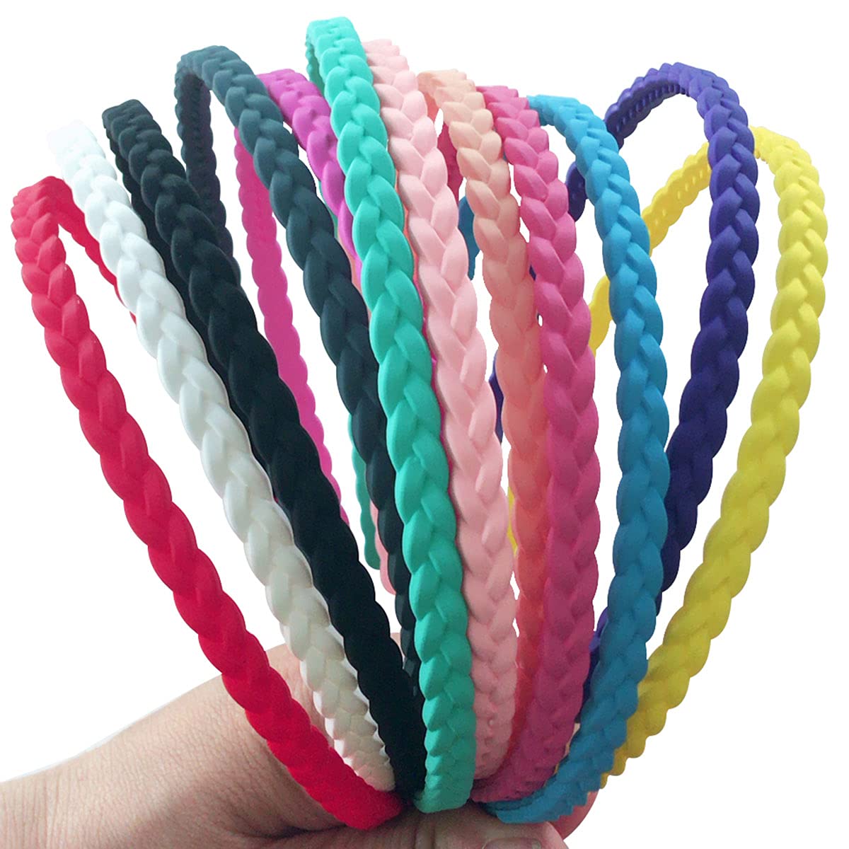 Photo 1 of 12pcs Colorful Thin Headbands for Women 6mm Light Pigtail Skinny Hairbands for Girls Hard Teeth Headbands For Kids Teens