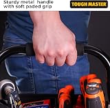 TOUGH MASTER Heavy Duty 10 Open Tote Tool Bag 33 Pockets Drill Holder Black view 3