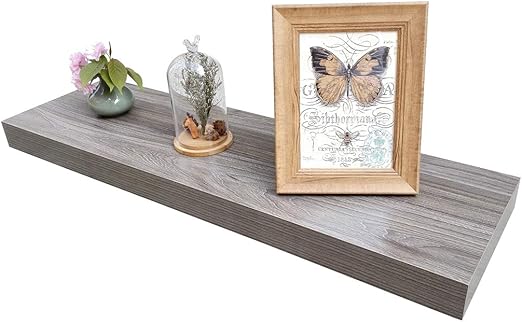 Amazon Com Estantes Flotantes De Madera Homewell Para Decoracion Del Hogar Madera Gris 36 Pulgadas Home Kitchen