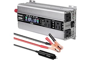 Yinleader 1000 Watt Inverter 12V to 110V DC to AC Converter 2000W Peak Car Outlet Adapter with 4 AC Outlets and Dual 3.1A USB Ports, LCD Display for Car, RV, Camping, Road Trip