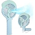 HandFan Personal Misting Fan, 55ml Large Water Tank, Poratable Handheld Rechargeable Mister Fan, Battery Operated Mist Fan, 180°Foldable, 3 Speeds, for Travel, Beach, Outdoors(Green)