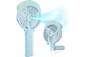 HandFan Personal Misting Fan, 55ml Large Water Tank, Poratable Handheld Rechargeable Mister Fan, Battery Operated Mist Fan, 180°Foldable, 3 Speeds, for Travel, Beach, Outdoors(Green)