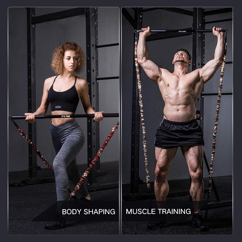 INNSTAR Bench Press Bands Kit, Adjustable resistance band with bar and