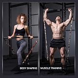 INNSTAR Portable Home Gym Camouflage Blue 105lbs Resistance Band Set view 4