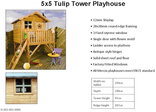 mercia tulip wooden playhouse and activity set
