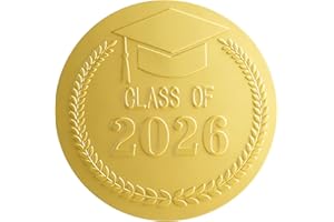 100pcs Class of 2026 Graduation Stickers, Gold-colored Round Labels for Graduates for Envelope Sealing Scrapbook Making and P