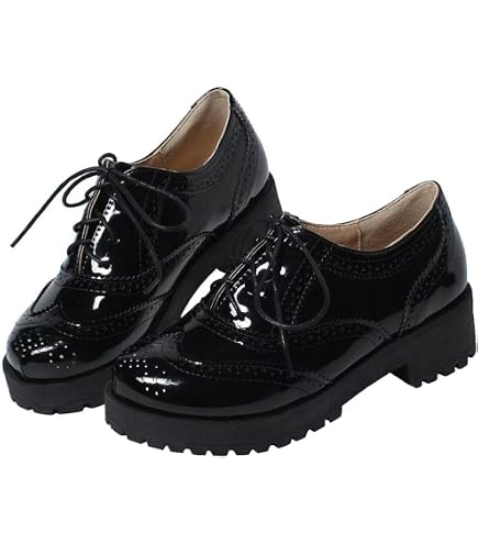 Amazon.com | Womens Vintage Patent Leather Square Toe Platform