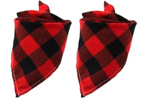 OWNEST DKAF Classic Dog Plaid Bandana Scarf,Pet Dog Bandanas Bibs Adjustable Triangle Bibs Scarf for Dogs Cats Pets Animals