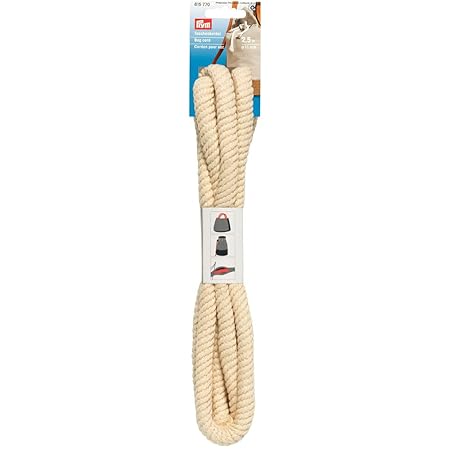 Prym Tasche Kordel, Baumwolle, Natur weiß, 11 mm Durchmesser, 2,5 m