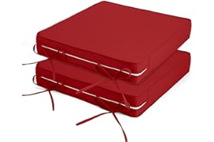 Focuprodu Outdoor Chair Cushions, 19x19 Inchs Outdoor Chair Cushions Set of 2, Comfortable Outdoor Furniture Patio Chair Cushion, Chair Cushion for Indoor/Outdoor use (19x19, Red)