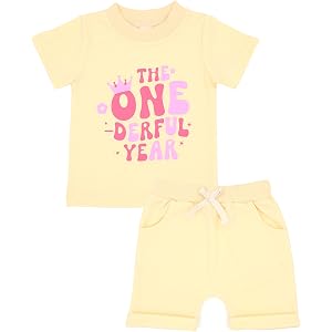 Babymine 1st Birthday Girl Outfit 12-18 Months In My Onderful Year Top and Shorts Baby First Birthday Outfit Girl