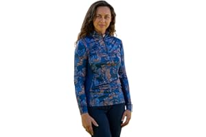 EQUESTRIAN ARTISANS Equestrian Sun Shirt for Women -Ladies Long Sleeve Horseback Riding Base Layer Shirt - English and Dressage Horse Riders Gift