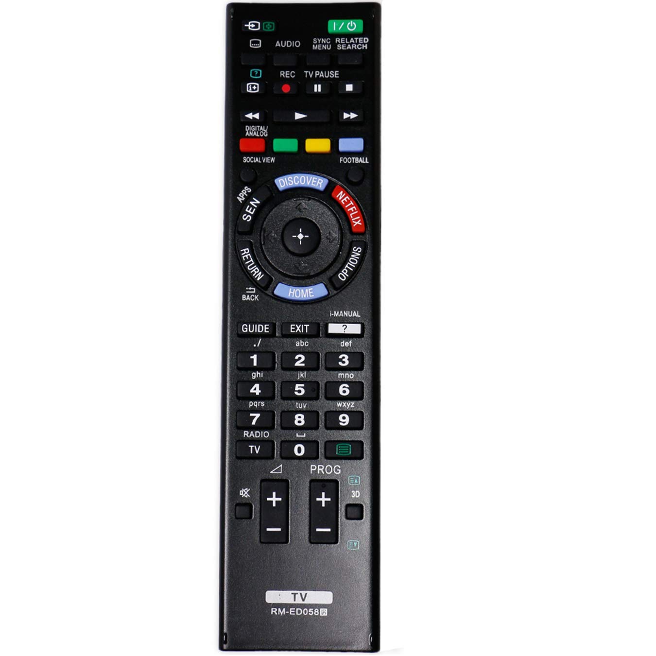 VINABTY RM-ED058 Replacement Remote Control Fit for Sony LCD TV KD-75S9005B KD79X9005B KDL32W603A KDL-32W603A KDL-50W805B KDL50W829B KDL-50W829B KDL55HX753 KDL-60W605B KDL60W855B KDL-60W855B