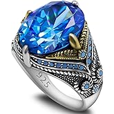 Men's Ring Black Zircon, Tanzanian Blue Zircon Garnet Red Zircon, Green Zircon, Sea Blue Zircon Ring, Handmade Solid S925 Sterling Silver Men's Ring, Vintage Türkiye Ring Perfect Declaration Ring, Men's Christmas Gift Sizes 7-12