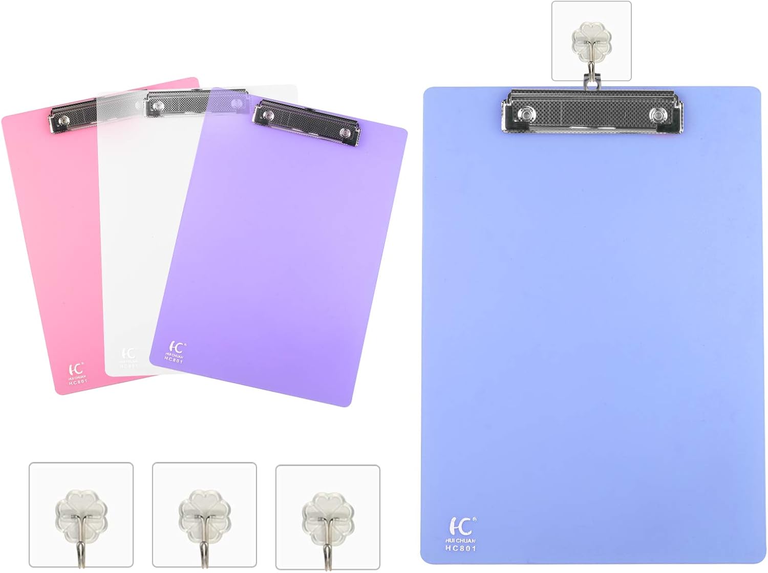 A4 Clipboard,ZERHOK 4 Packs Transparent Plastic Clipboards Letter Size