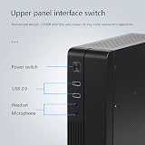 Vklopdsh MX02 Mini ITX HTPC Computer Case Black SGCC USB2.0 Office Business view 4