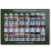Vallejo - Face &amp; Skin Tones Acrylic Paint Set | Model Color | Figure Color Series Historical Miniature Kit to Achieve Historical Accuracy with Artist-Grade Pigments | 16 Bottles x 18 ml (0.60 fl.oz.)