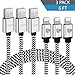 Smarty iPhone Charger MFi Certified Lightning Cable 6ft 3 Pack Nylon Braided Fast Charging & Sync Power Cord for iPhone X 8 / 8 plus 7 / 7 Plus / 6 / 6S / 6 Plus / 6S Plus / 5 5S 5C SE iPad 2 3 4