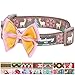 Blueberry Pet 4 Patterns Christmas Moments of Peace Happy Reindeer Designer Adjustable Bowtie Dog Collar, Medium, Neck 14.5