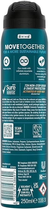 Sure Men Thermo Fresh Antiperspirant 72H Deodorant Spray Alcohol-Free 250ml view 3