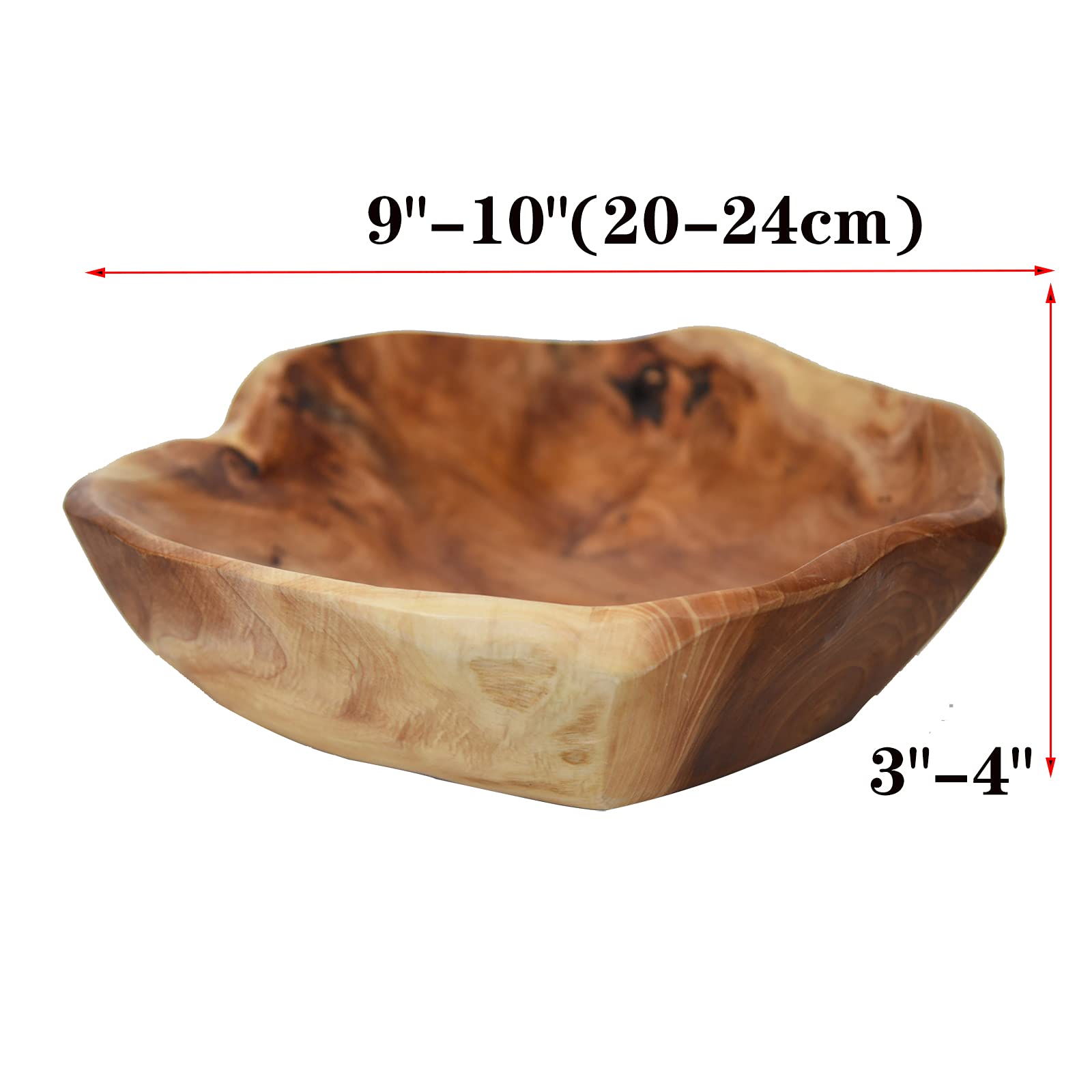 JFFLYIT Creative Wood Bowl Root Carved Bowl Handmade Natural Real Wood Candy Serving Bowl (9"-10") - Image 3