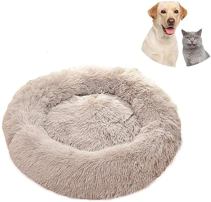 Pejoye Lit Chat Pelucheux Lit Chat Apaisant Lit De Chat Lavable En Beignet Lit Moyen En Coton Pp Avec Fond Antiderapant Extremement Doux Et Confortable Convient Aux Chats Amazon Fr Animalerie