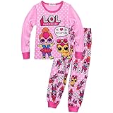 Zaring Printed Cartoon Long Sleeves Two-Pieces Surprise Dolls Christmas Pajamas Set for Girls