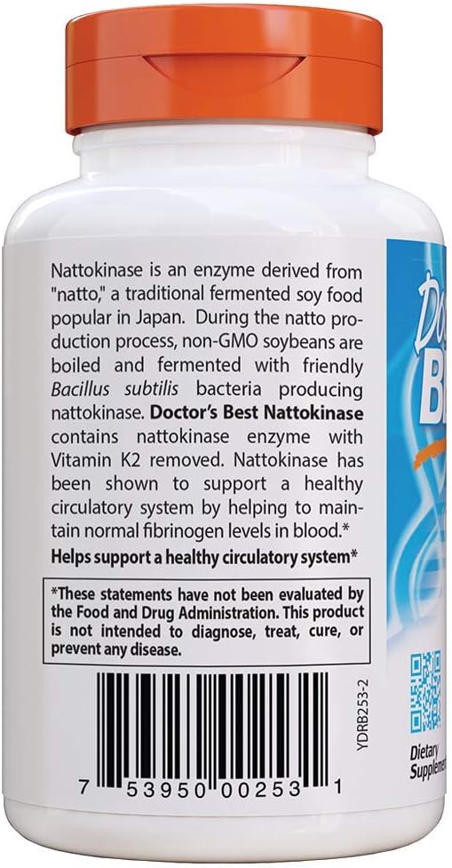 Doctor's Best Nattokinase, Non-GMO, Vegan, Gluten Free, 270 Veggie Caps: Health & Personal Care