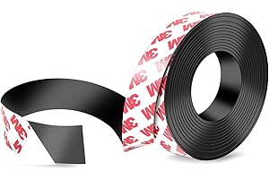 DTLHCNCT Strong Adhesive Magnetic Tape Strip - 0.78" x 10ft, Cuttable Magnetic Sheets for,DIY Art Projects, Whiteboards, Frid
