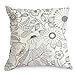 Ponte Collection Flowers Graffiti Decorative Coloring Pillowcase, DIY Coloring Pillowcase 18’’x18’ for Kids, with a Set of 12 Doodle Color Pens