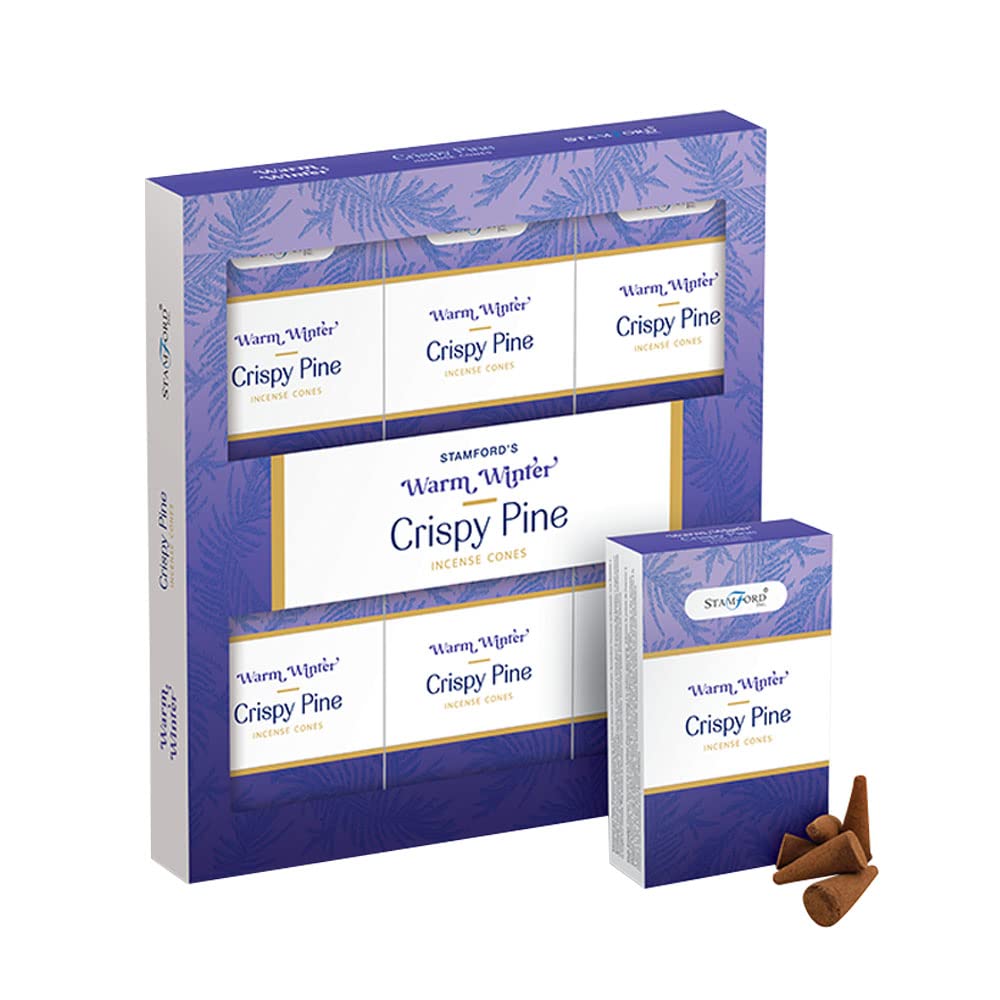 Stamford Premium Aromatherapy Incense Cones - Relaxing, Stress Relief, Meditation, Refreshing Incense Cones Set with Hot Summer Nights and Winter Warmth Range (Winter Warmth Cones, Crispy Pine)