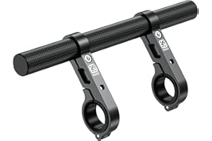 BRCOVAN 9.45'' Long Carbon Fiber Handlebar Extender Extensions with Aluminum Alloy Clamp Mounting Base Fit on 0.875'' / 1'' / 1.125'' / 1.26'' Handlebars Cross Bars for Bike Bicycle Motorcycle Scooter