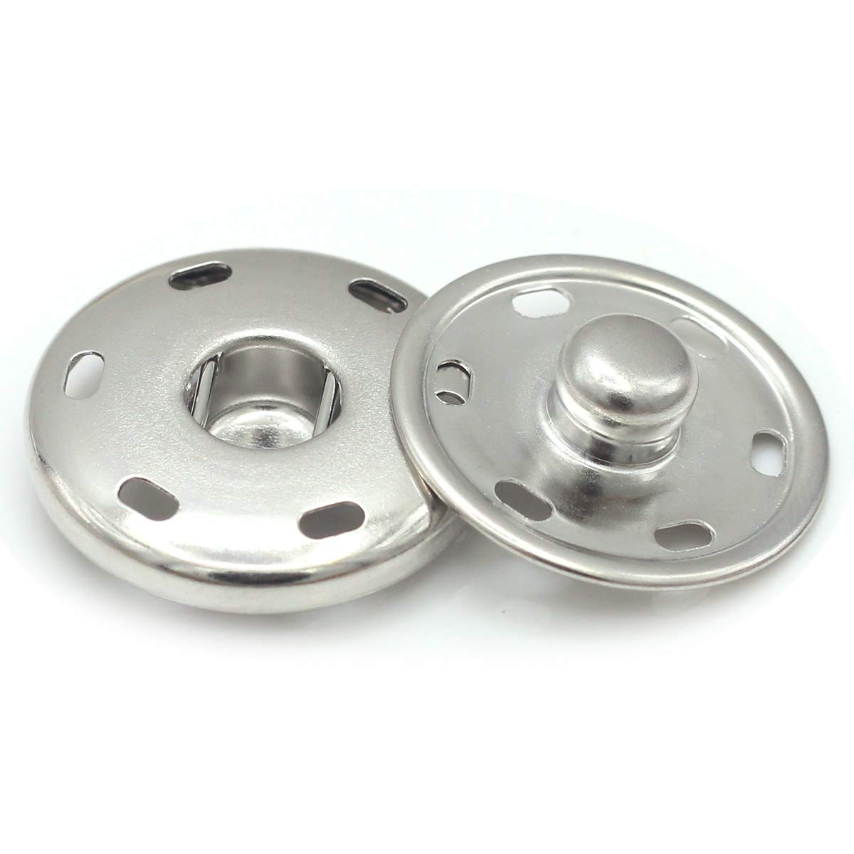 10 Sets Metal Snap Buttons Brass Sew On Snap Fasteners (25mm)