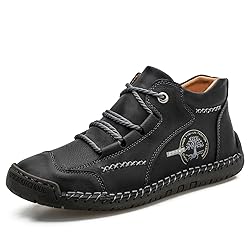 Mens Casual Boots Leather Chukka Shoes Vintage