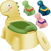 potty training toilet Potty Seat Baby Training Chair Boys Girls Toddler Dinosaur Comfortable children 1-5 years old Baby toilet Animal seat with lid back potty trainer (Yellow)