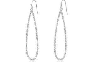 HUMBLE CHIC NY Simulated Diamond Teardrop Dangle Earrings for Women - Cubic Zirconia Crystal Long Dangling Earrings