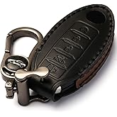 APEKUU Car Key Fob Cover, Soft Full Protection Key Case Shell Compatible with Nissan X-Trail Rogue Altima Quest Pathfinder Sentra Patrol CIMA Fuga Armada Teana Murano etc (C-Black)