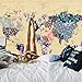 Floral Watercolor World Map Tapestry Colorful Printed Wall Hanging For Living Room Bedroom Dorm Home Decor