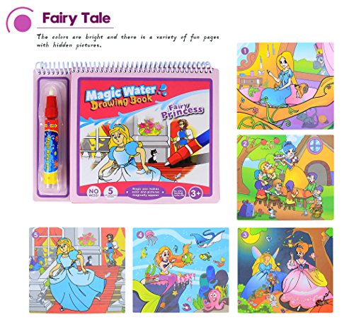 BBLIKE Colouring Doodle Book for Kids Tracing Drawing,Reusable Water Painting Kits and 2 Magic Water Pens