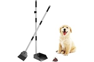 SCENEREAL Dog Pooper Scooper for Yard - Tray & Spade Set, Long Handle Metal Detachable Poop Scooper for Large Medium Small Dogs, Pet Waste Removal Scoop with No Bending for Outdoor Grass, Dirt Gravel