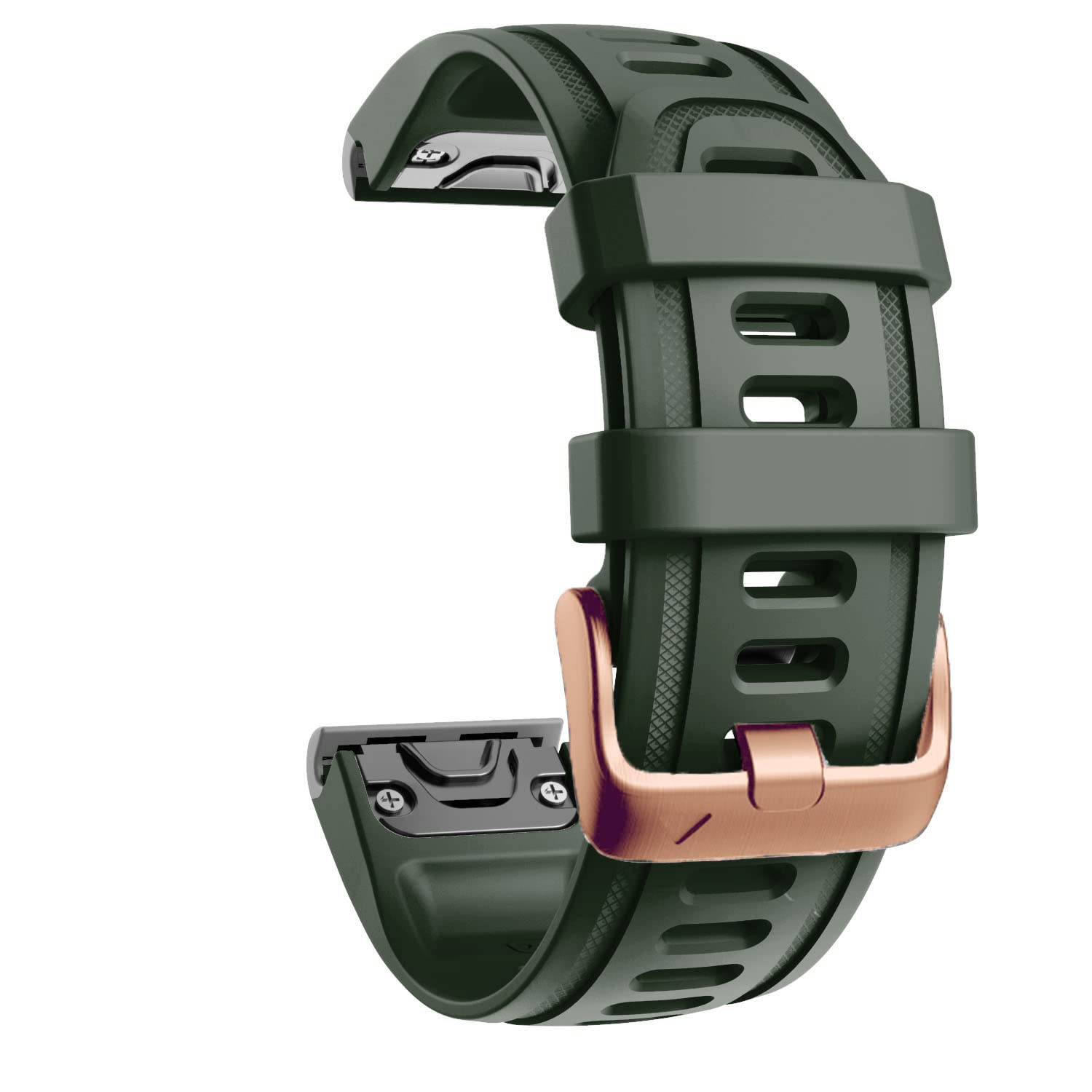 Fleshy Leaf QuickFit 20mm Watch Band - Compatible with Garmin Fenix 8 43mm/epix Pro 42mm/Fenix 7S/5S/5S Plus/6S/6S Pro/D2 Delta S/Descent Mk2S - Silicone SmartWatch Replacement (Army green)