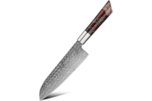 Seido Knives Shinko 7" Santoku Knife – 110-Layer Damascus Japanese All-Purpose Blade