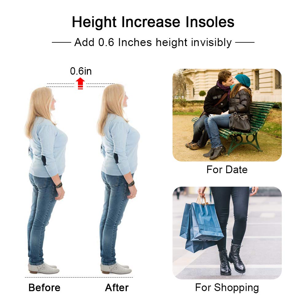 Dr. Foot\'s Height Increase Insoles, Heel Cushion Inserts, Heel Lift Inserts for Leg Length Discrepancies (0.6\