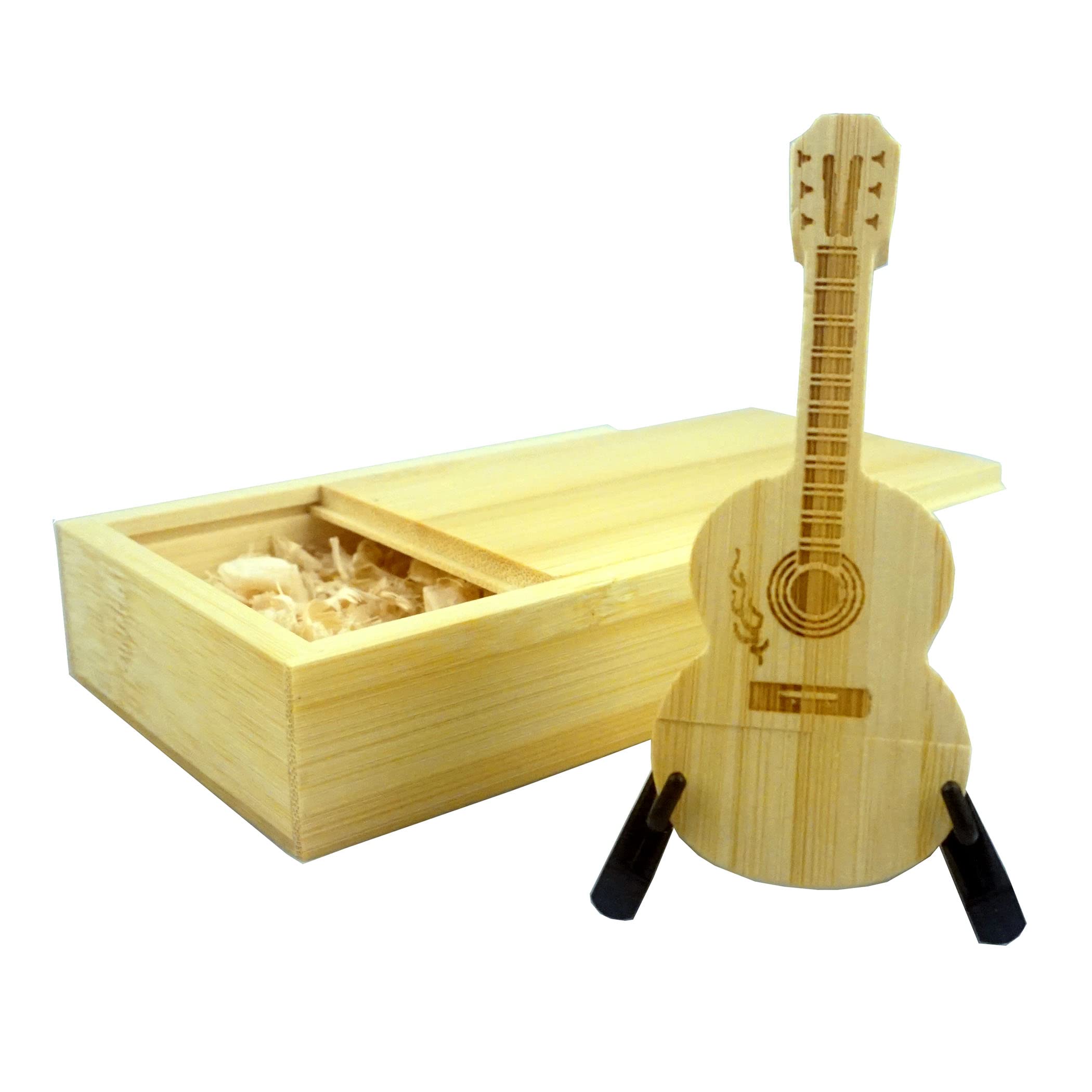 Desuerte Wooden Bamboo Guitar USB Flash Drive Gift USB Thumb Pen Drive USB Memory Stick with Bamboo Gift Box 16GB
