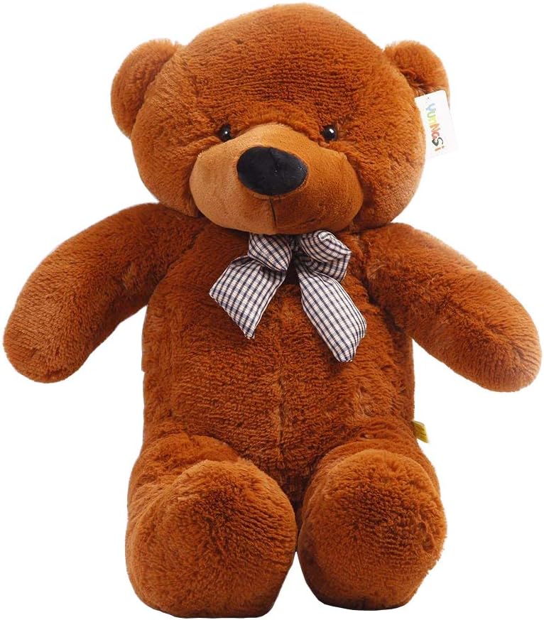 Celoz Giant 47'' Cream Color Lovely 120cm Big Fluffy Baby Plush Toy Home Bedding Stuffed Teddy Bear (Deep brown)