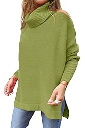 EFAN Womens Long Pullover Oversized Turtleneck