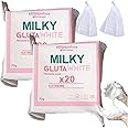 Gluta Milk Soap, 70g Glutamilk 𝐖𝐡𝐢𝐭𝐞𝐧𝐢𝐧𝐠 Soap, Glutamilk Bar Soap, Charkush Beauty Glutamilk Soap Bar Premium 𝐁𝐫𝐢𝐠𝐡𝐭𝐞𝐧𝐢𝐧𝐠 Soap, Gluta Milk Bar Soap for Face & Body (2pcs)