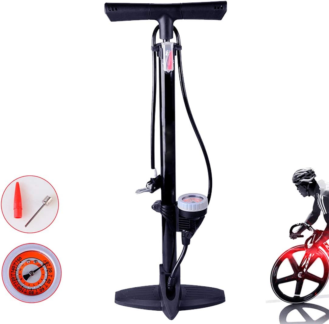 Bike Pump Bicycle Tire Air Pump Inflator Floor Pump 160 PSI with Gauge