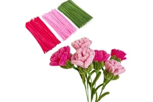 RSACCSKY 300 Pcs Thick Pipe Cleaners Craft Supplies 3 Assortment Pastel Carnation Color Chenille Stems for Art and Craft Projects Creative DIY Decorations (Carnation color-300pcs)