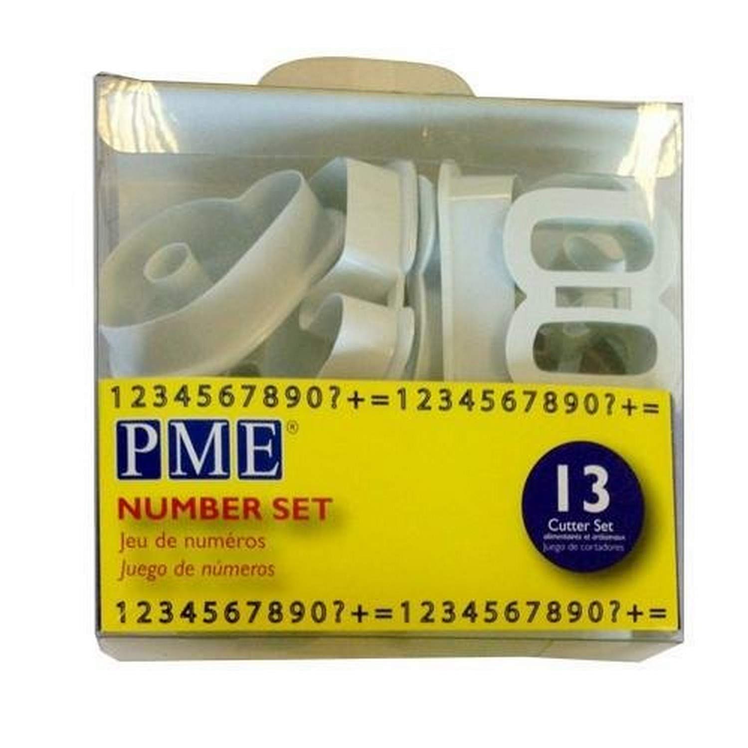PME AN301 Number Cutters, for Sugarcraft and Cake Decorating Set of 13 , White , 5 x 1.3 x 5 cm